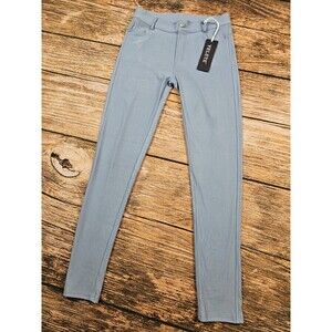 NWT Yelete Women's M Slate Gray 5Pocket Skinny Jeggings Stretch PullOn Cotton Bl